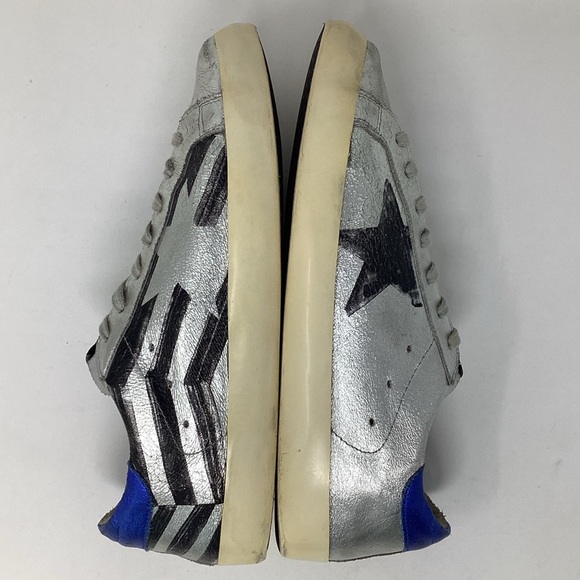 Golden Goose Silver and Blue Men's Shoes - Picture 5 of 12